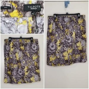Talbots NWOT Mustard/Grey S/16 Pencil Skirt